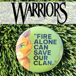 Warriors Warrior Cats Firestar Rusty Pin Round Lapel Pinback Handmade Badge Cat